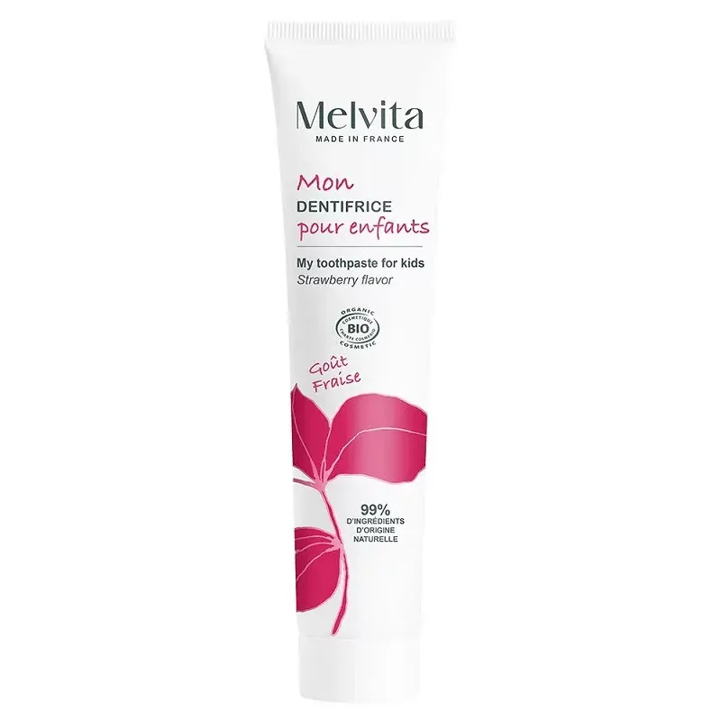 Melvita Dentrifrice Enfant Arôme Fraise Bio 75ml - Univers Pharmacie