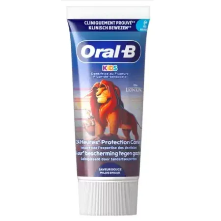Oral-B Kids Dentifrice au Fluor Roi Lion Saveur Douce 6M+ 60ml - Univers Pharmacie