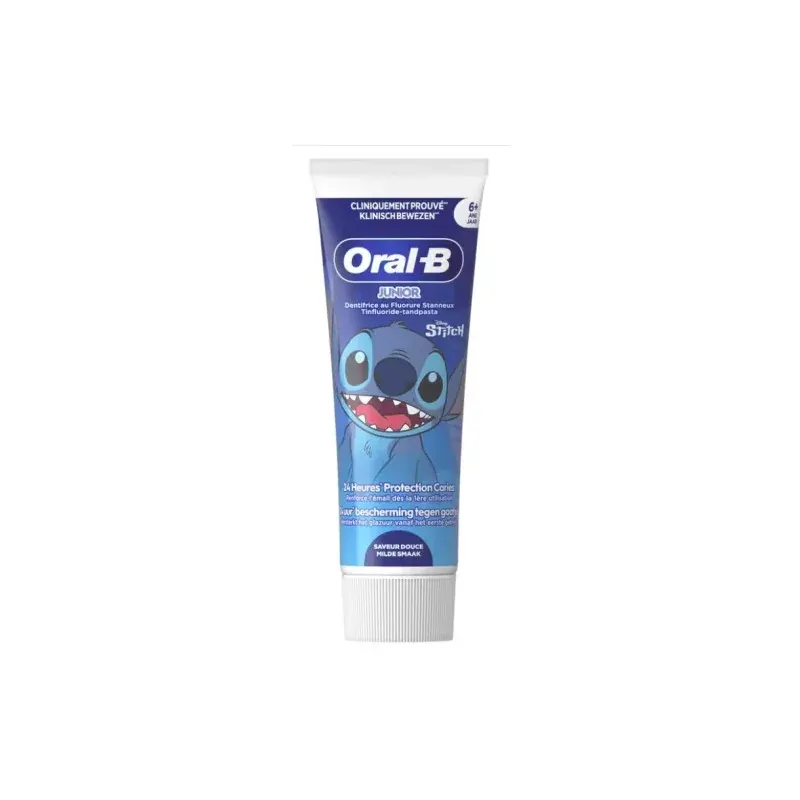 Oral-B Junior Dentifrice au Fluor 6+ Lilo & Stitch Saveur Douce 75ml - Univers Pharmacie