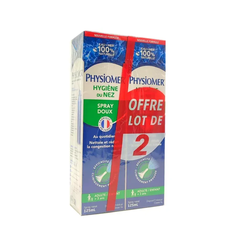 Physiomer Hygiène du Nez Spray Doux 2X125ml - Univers Pharmacie