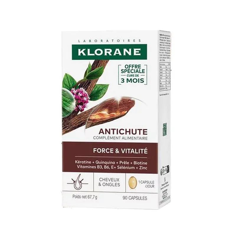 Klorane Keratincaps Force & Vitalité Cheveux & Ongles 90 capsules - Univers Pharmacie