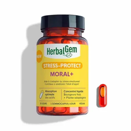 HerbalGem Stress-Protect Moral+ 30 gélules - Univers Pharmacie