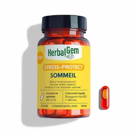 HerbalGem Stress-Protect Sommeil 30 gélules - Univers Pharmacie