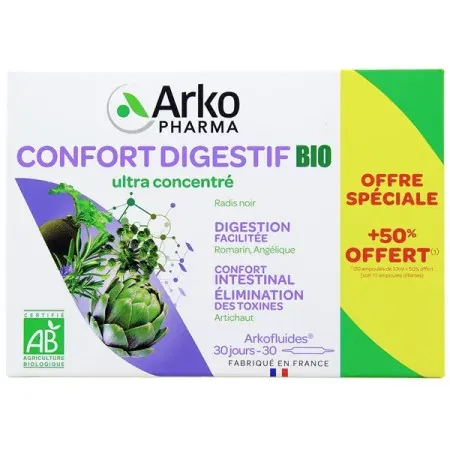 Arkopharma Arkofluides Confort Digestif Bio 20 ampoules - Univers Pharmacie
