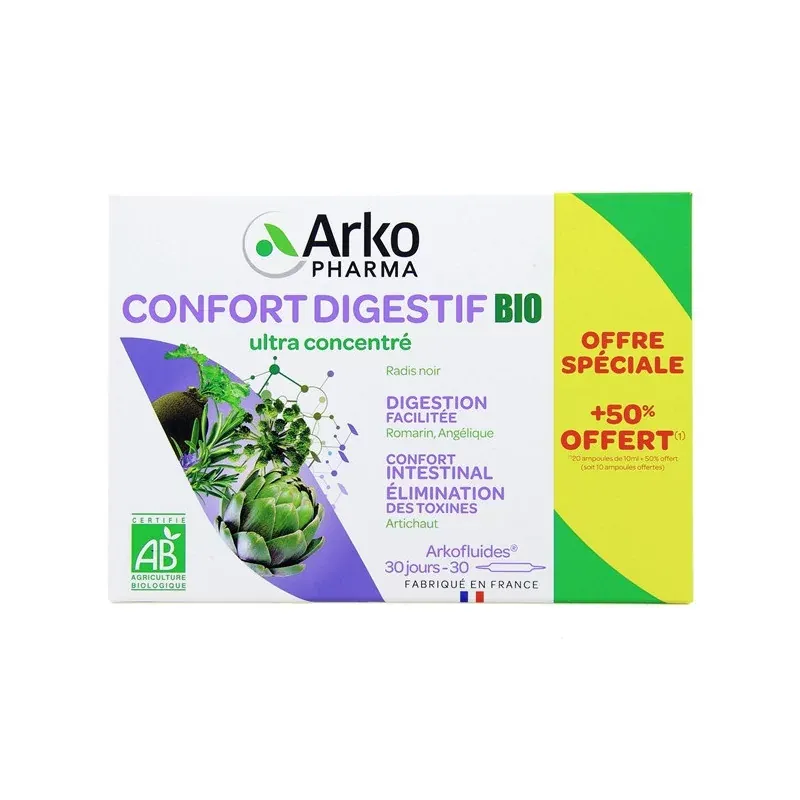 Arkopharma Arkofluides Confort Digestif Bio 20 ampoules - Univers Pharmacie
