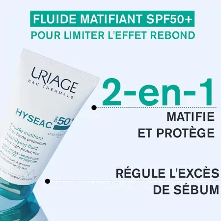 Uriage Hyséac Fluide SPF50+ 50ml - Bienfaits