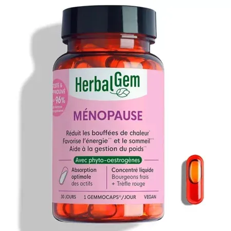 HerbalGem Ménopause Avec Phyto-oestrogènes 30 capsules - Univers Pharmacie