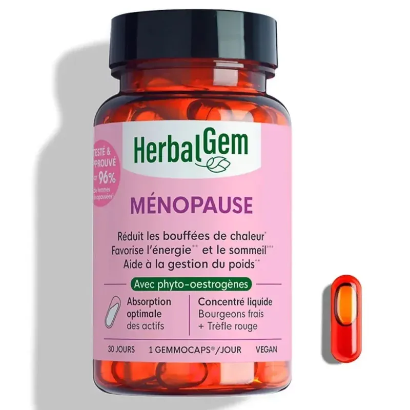 HerbalGem Ménopause Avec Phyto-oestrogènes 30 capsules - Univers Pharmacie