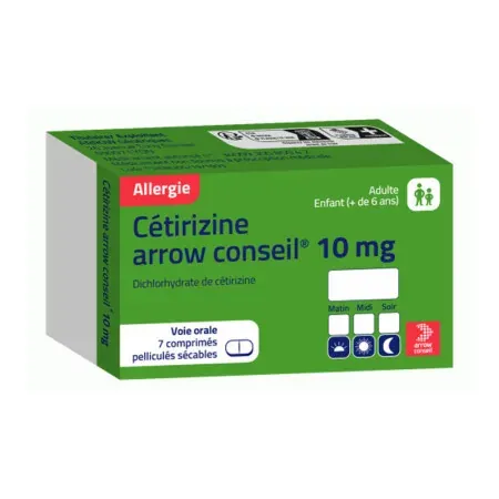 Cétirizine 10mg Arrow Conseil 7 comprimés - Univers Pharmacie