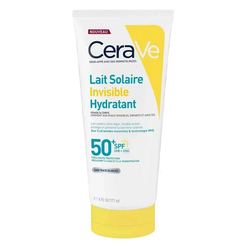 CeraVe Lait Solaire Invisible Hydratant SPF50+ 177ml - Univers Pharmacie