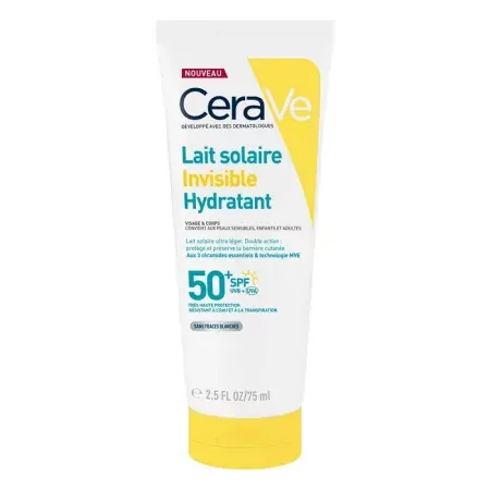 CeraVe Lait Solaire Invisible Hydratant 50SPF+ 75ml - Univers Pharmacie