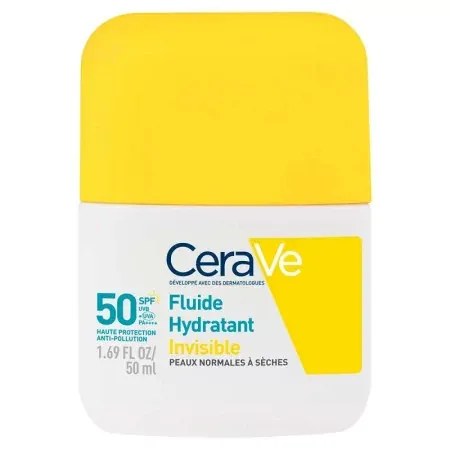 CeraVe Fluide Invisible Toucher Sec SPF50+ Peaux Normales à Sèches 50ml - Univers Pharmacie