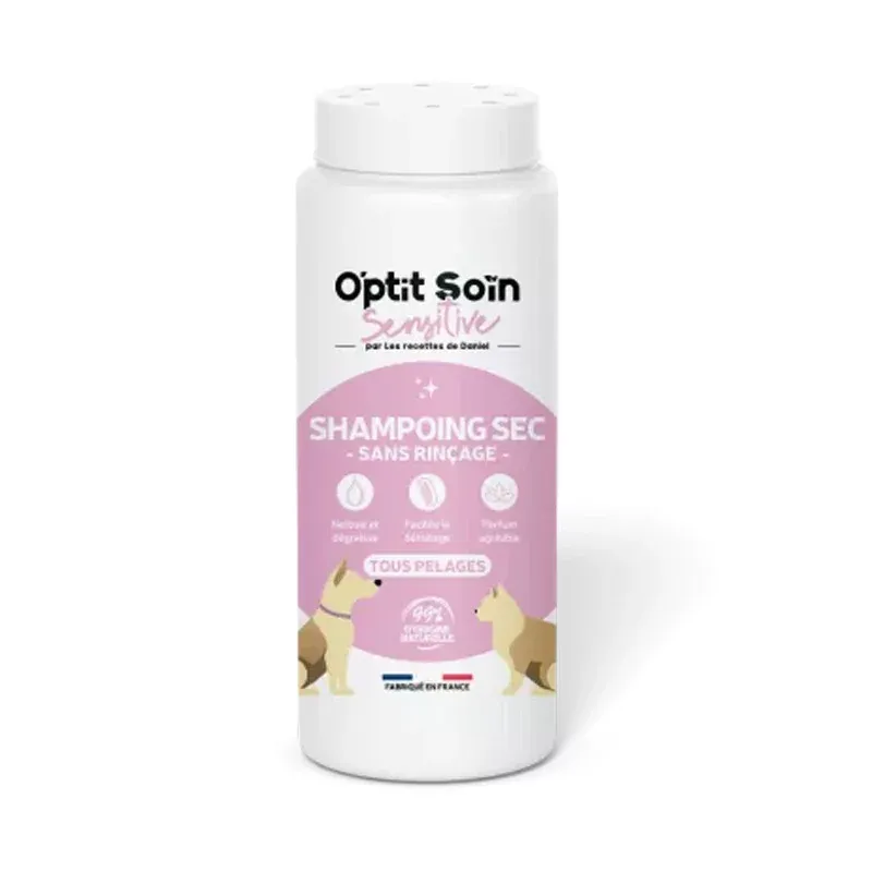 O'ptit Soin Sensitive Shampoing Sec Sans Rinçage Chien Chat 150g