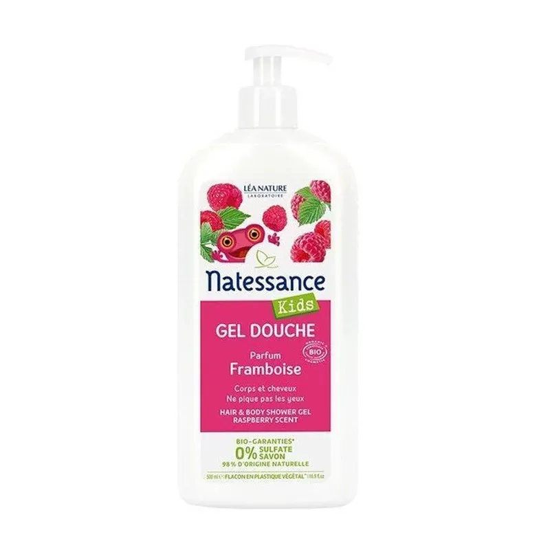 Natessance Kids Gel Douche Framboise 500ml - Univers Pharmacie