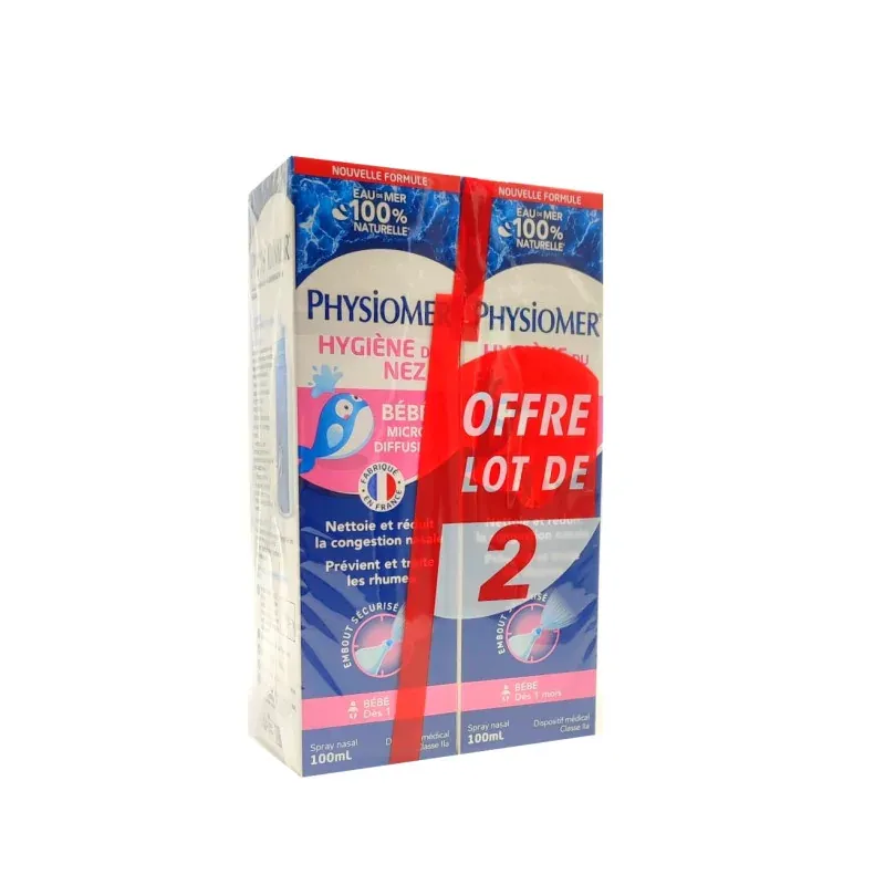 Physiomer Hygiène du Nez Bébé Spray 2X100ml - Univers Pharmacie