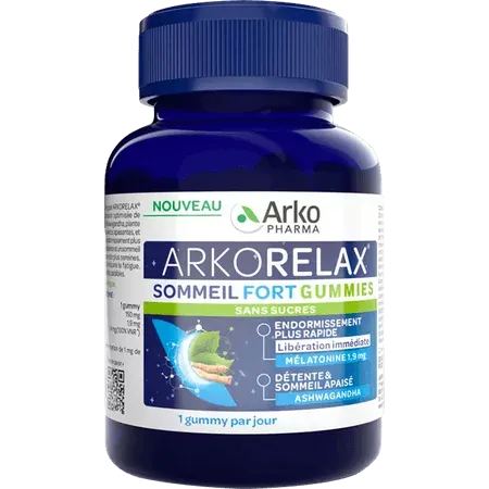 Arkopharma Arkorelax Sommeil Fort Gummies sans sucres X60 - Univers Pharmacie