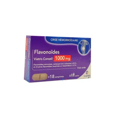 Flavonoïdes Viatris Conseil 1000mg 18 comprimés - Univers Pharmacie