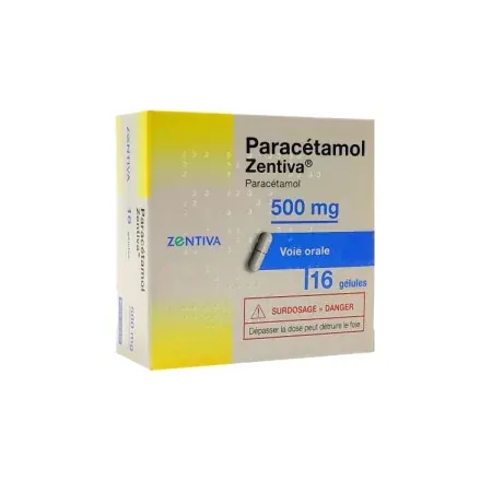 Paracétamol Zentiva 500mg 16 gélules - Univers Pharmacie