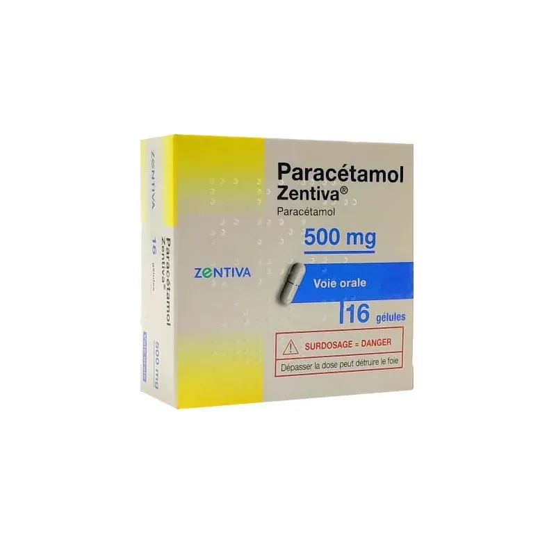 Paracétamol Zentiva 500mg 16 gélules - Univers Pharmacie