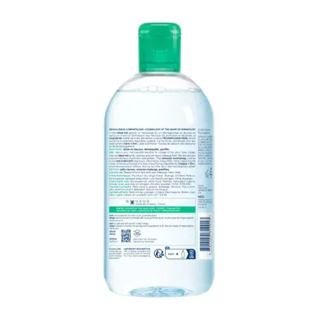 Bioderma Sébium H2O Eau Micellaire Nettoyante Purifiante 500ml - Dos du flacon