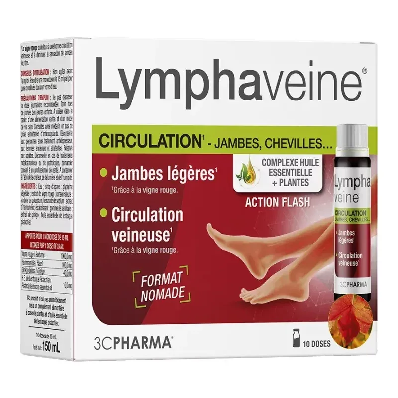 3CPharma Lymphaveine Circulation 10 doses - Univers Pharmacie