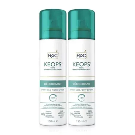 Roc Keops Déodorant Spray Sec 2X150ml - Univers Pharmacie