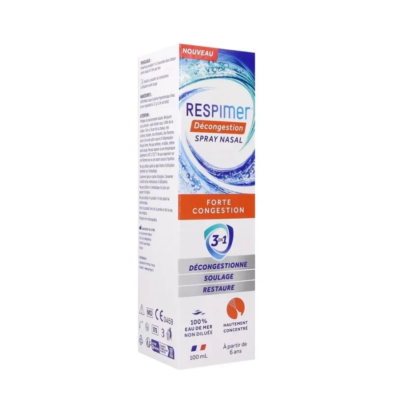Respimer Décongestion Spray Nasal Forte Congestion 3-en-1 100ml - Univers Pharmacie