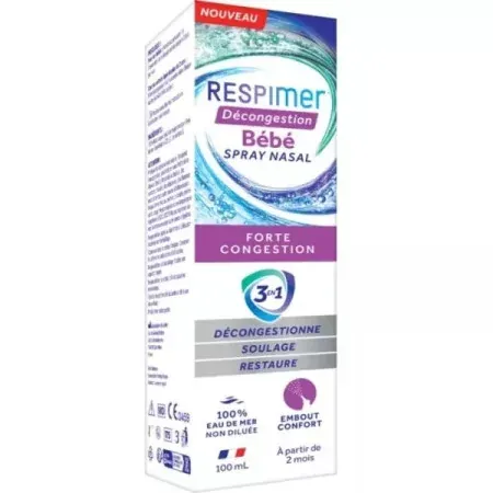 Respimer Décongestion Bébé Spray Nasal Spray Forte Congestion 100ml - Univers Phamacie