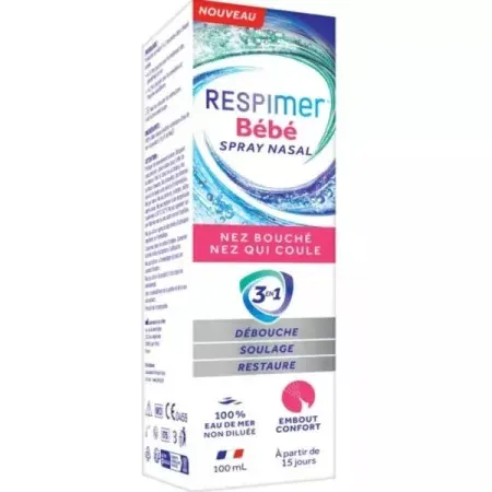 Respimer Bébé Spray Nasal Nez Bouché Nez qui Coule 100ml - Univers Pharmacie