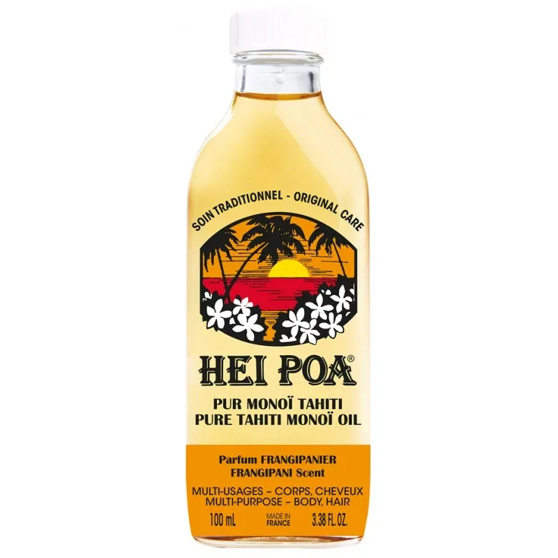 Hei Poa Pur Monoï Tahiti Parfum Frangipanier 100ml - Univers Pharmacie