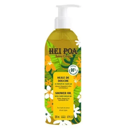 Hei Poa Huile de Douche au Monoï de Tahiti AO 250ml - Univers Pharmacie