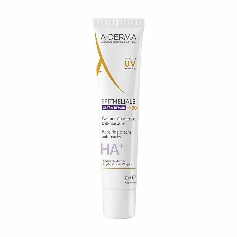 A-Derma Epitheliale Ultra Repair SPF50+ Crème Réparatrice Anti-marques HA+ 40ml - Univers Pharmacie