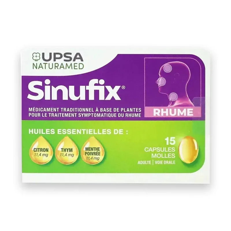 Upsa Sinufix Rhume 15 capsules molles - Univers Pharmacie