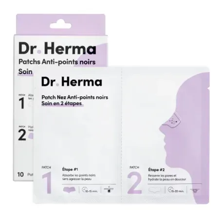 Dr Herma Patch Nez Anti-points noirs Soin en 2 étapes 10 patchs - Univers Pharmacie