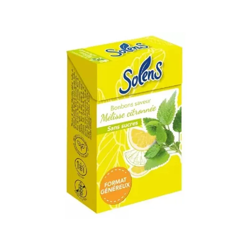Solens Bonbons Saveur Mélisse Citronnée Sans Sucres 50g - Univers Pharmacie