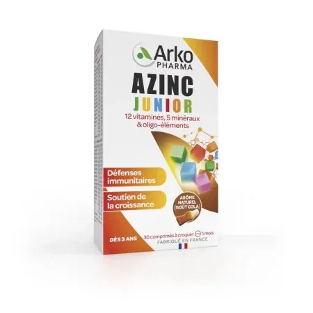 Arkopharma Azinc Junior Goût Cola 30 comprimés à croquer - Univers Pharmacie