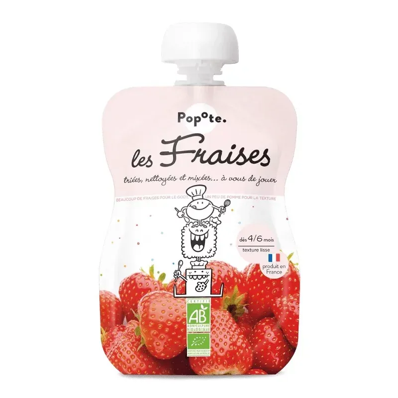 Popote Les Fraises Bio Compote 120g - Univers Pharmacie