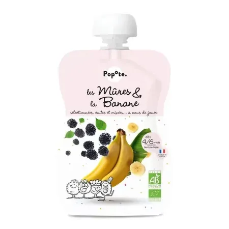 Popote Les Mûres et La Banane Bio Compote 120g - Univers Pharmacie