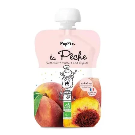 Popote La Pêche Bio Compote 120g - Univers Pharmacie
