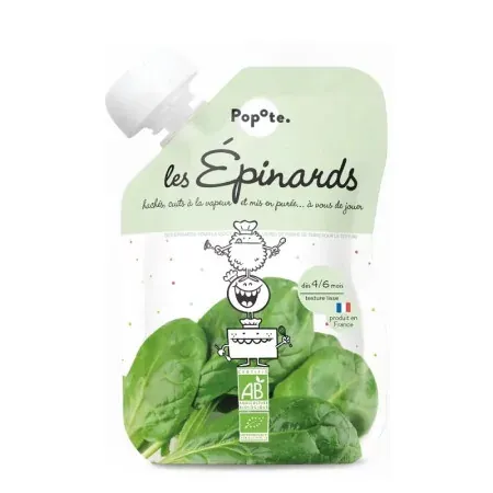 Popote Les Epinards Bio Purée 120g - Univers Pharmacie
