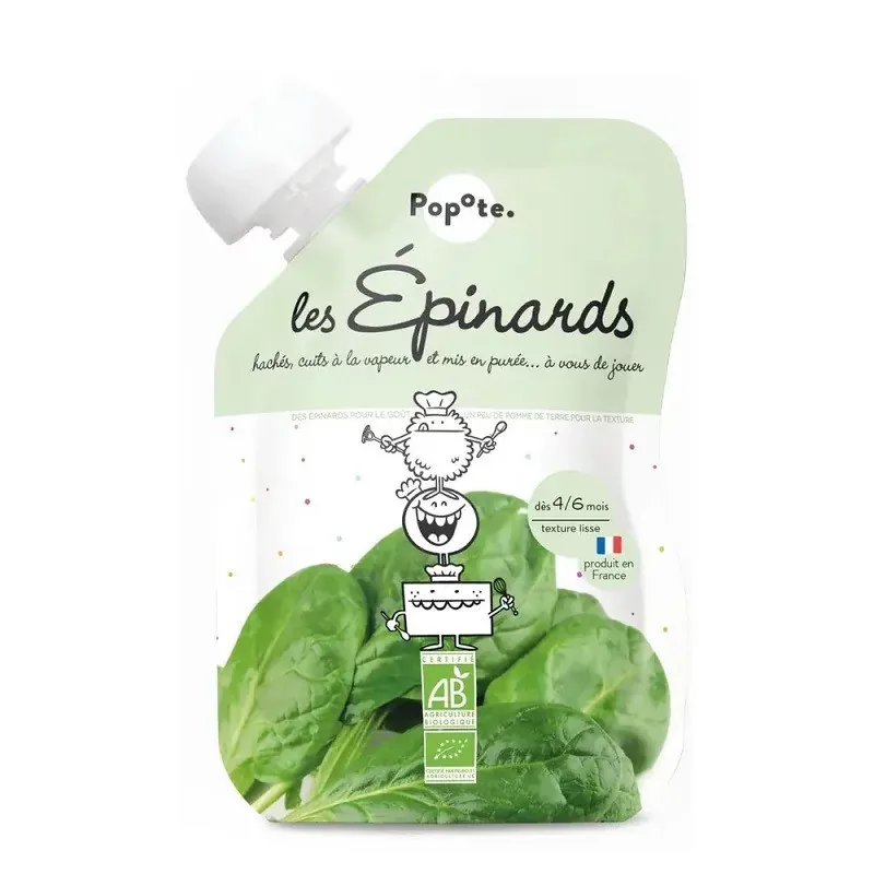 Popote Les Epinards Bio Purée 120g - Univers Pharmacie