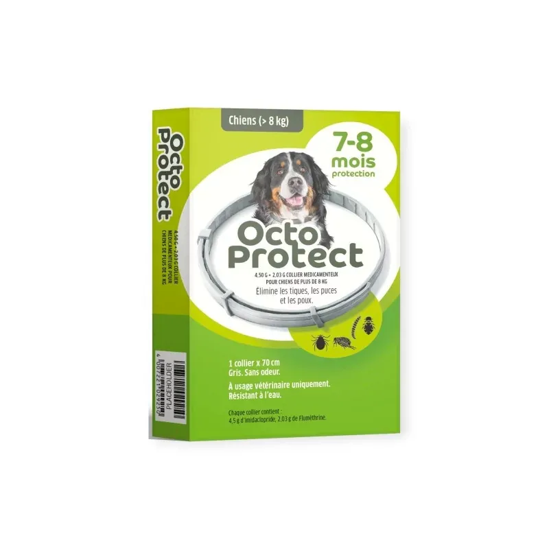 Octo Protect Collier Antiparasitaire Chiens +8kg 70cm - Univers Pharmacie