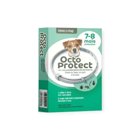 Octo Protect Collier Antiparasitaire Chiens -8kg 38cm - Univers Pharmacie