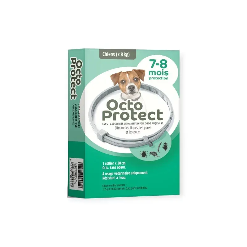 Octo Protect Collier Antiparasitaire Chiens -8kg 38cm - Univers Pharmacie