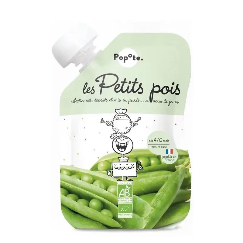 Popote Les Petits Pois Bio Purée 120g - Univers Pharmacie