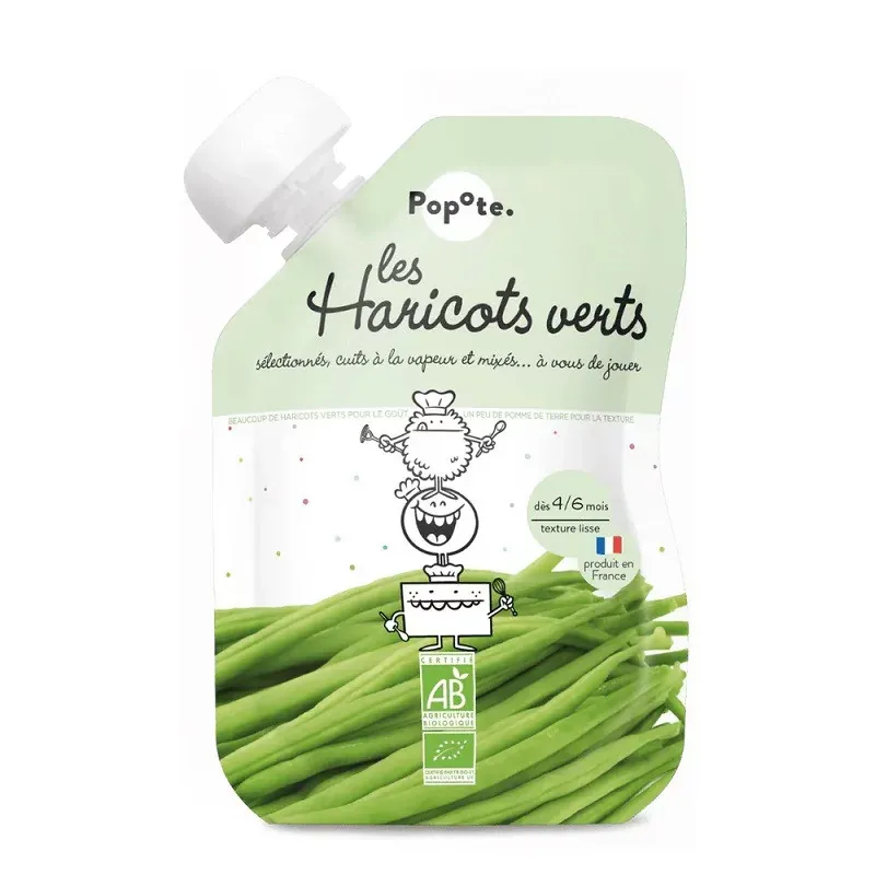 Popote Les Haricots Verts Bio Purée 120g - Univers Pharmacie