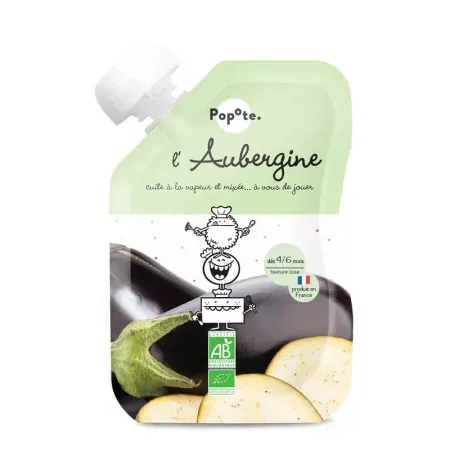 Popote L'Aubergine Bio Purée 120g - Univers Pharmacie