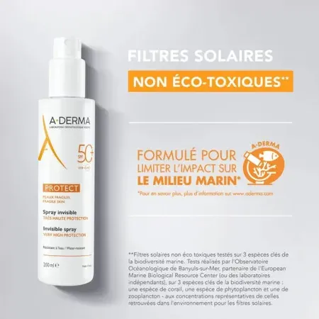 A-Derma Protect Spray Invisible SPF50+ 200ml non éco-toxique - Univers Pharmacie