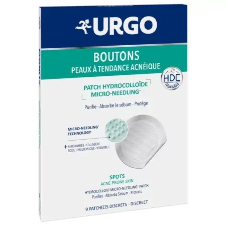 Urgo Boutons Peaux à Tendance Acnéique 9 patchs Hydrocolloïde - Univers Pharmacie