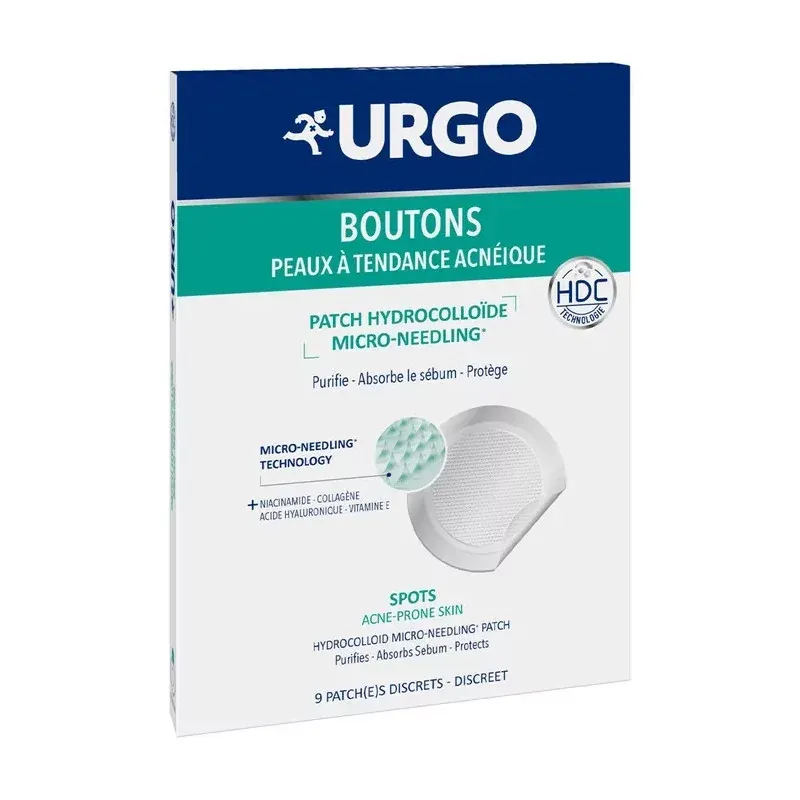 Urgo Boutons Peaux à Tendance Acnéique 9 patchs Hydrocolloïde - Univers Pharmacie